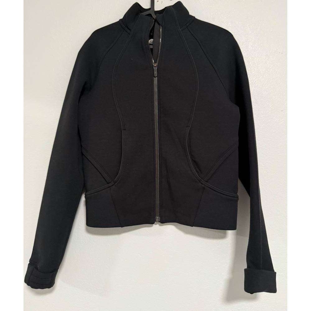 Lululemon Black Full Zip Jacket Athletic‎ Athleisure Jacket Women's Size 6